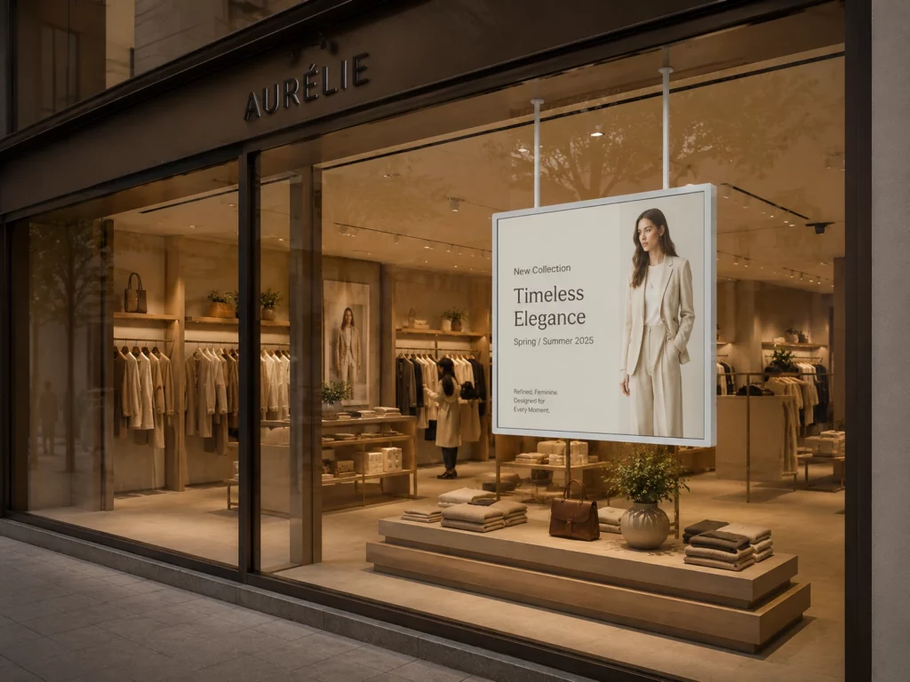 ecran-double-face-vitrine-magasin-bruxelles